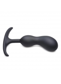 Черный массажер простаты с утяжелителями Premium Silicone Weighted Prostate Plug Medium - 16,3 см. - XR Brands - в Балаково купить с доставкой