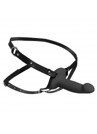 Черный полый страпон с вибрацией 2’’ Erection 28X Smooth Vibrating Silicone Penis Sheath - XR Brands - купить с доставкой в Балаково