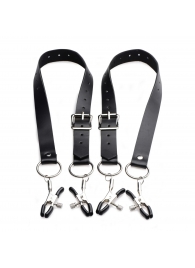 Ремни с зажимами для половых губ Spread Labia Spreader Straps with Clamps - XR Brands - купить с доставкой в Балаково