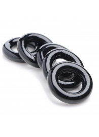 Комплект из 5 черных эрекционных колец для мошонки Ring Master Custom Ball Stretcher Kit - XR Brands - в Балаково купить с доставкой