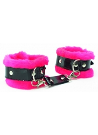 Розовые наручники с мехом BDSM Light - БДСМ Арсенал - купить с доставкой в Балаково