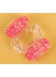 Прозрачное виброкольцо с двумя вибропульками - Toyfa Basic - в Балаково купить с доставкой