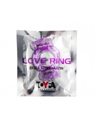 Фиолетовое виброкольцо с двумя вибропульками - Toyfa Basic - в Балаково купить с доставкой