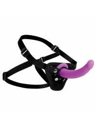 Лиловый поясной страпон Navigator Silicone G-Spot Dildo with Harness - 17,8 см. - XR Brands - купить с доставкой в Балаково