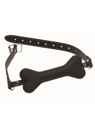 Черный кляп в форме косточки Hound Adjustable Dog Bone Gag - XR Brands - купить с доставкой в Балаково