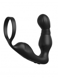 Черный вибростимулятор простаты с эрекционным кольцом Ass-Gasm Pro P-Spot Milker - Pipedream - в Балаково купить с доставкой