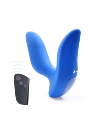 Синий вибромассажер простаты 3,5’’ Remote Control Curve P-spot Massager - 12 см. - Erokay - в Балаково купить с доставкой