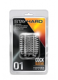 Прозрачная насадка с шипами STAY HARD COCK SLEEVE 01 CLEAR - Blush Novelties - в Балаково купить с доставкой
