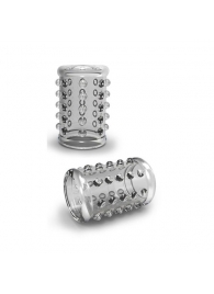 Прозрачная насадка на пенис с шишечками STAY HARD COCK SLEEVE 02 CLEAR - Blush Novelties - в Балаково купить с доставкой