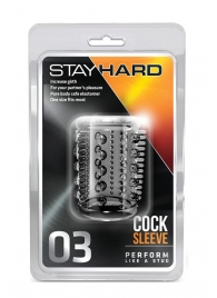 Прозрачная насадка с шипами и шишечками STAY HARD COCK SLEEVE 03 CLEAR - Blush Novelties - в Балаково купить с доставкой