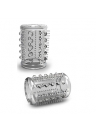 Прозрачная насадка с шипами и шишечками STAY HARD COCK SLEEVE 03 CLEAR - Blush Novelties - в Балаково купить с доставкой