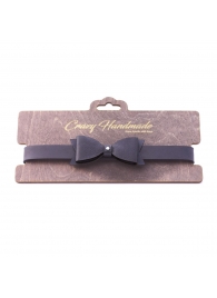 Черный кожаный однослойный чокер с бабочкой - Crazy Handmade - купить с доставкой в Балаково