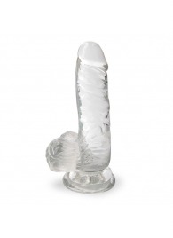 Прозрачный фаллоимитатор на присоске - 15 см. - Erowoman-Eroman