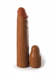 Коричневая насадка на член 2  Silicone X-tension - 20,3 см. - Pipedream - в Балаково купить с доставкой