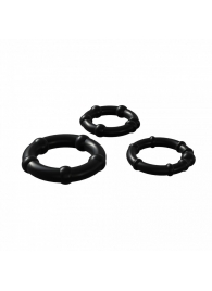 Набор из 3 черных эрекционных колец Babooom Ring Set - Adrien Lastic - в Балаково купить с доставкой