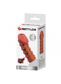 Телесная открытая насадка на пенис с бугорками - 19,8 см. - Baile - в Балаково купить с доставкой