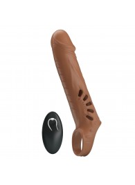 Коричневая вибронасадка с подхватом мошонки и пультом ДУ - Baile - в Балаково купить с доставкой