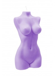 Фиолетовая интерьерная свеча в форме женского торса - 850 гр. - Pecado - купить с доставкой в Балаково