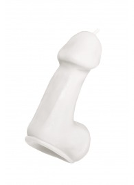 Белая свеча в форме пениса - 47 гр. - Pecado - купить с доставкой в Балаково