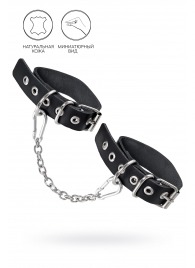 Черные оковы из одного ремешка с люверсами - Pecado - купить с доставкой в Балаково