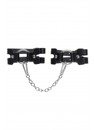 Черные кожаные оковы из двух ремешков - Pecado - купить с доставкой в Балаково