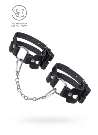 Черные кожаные оковы из двух ремешков - Pecado - купить с доставкой в Балаково