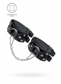 Черные кожаные оковы с двумя ремешками - Pecado - купить с доставкой в Балаково