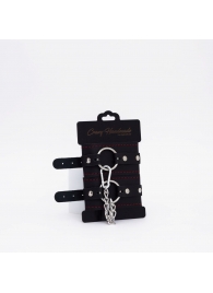 Черно-красные кожаные оковы - Crazy Handmade - купить с доставкой в Балаково