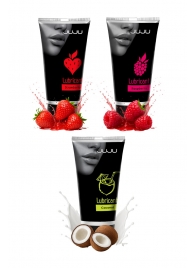 Набор из 3 съедобных лубрикантов JUJU (клубника, малина, кокос) - JuJu - купить с доставкой в Балаково