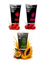 Набор из 3 съедобных лубрикантов JUJU (клубника, малина, тропические фрукты) - JuJu - купить с доставкой в Балаково