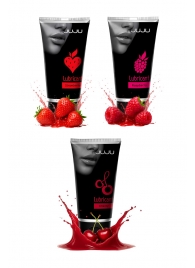 Набор из 3 съедобных лубрикантов JUJU (клубника, малина, вишня) - JuJu - купить с доставкой в Балаково