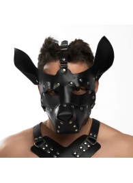 Черная кожаная маска «Собака» - Crazy Handmade - купить с доставкой в Балаково