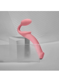 Розовый безремневой страпон Strap-on-me Semi-Realistic Bendable Strap-On size M - Strap-on-me - купить с доставкой в Балаково