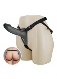 Черный полый мужской страпон London - 16,8 см. - Baile - купить с доставкой в Балаково