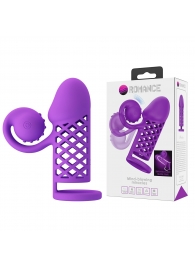 Фиолетовая вибронасадка с клиторальным отростком Harden - Baile - в Балаково купить с доставкой