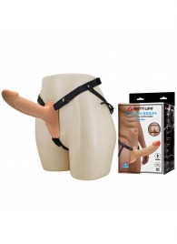 Телесный полый мужской страпон London - 16,8 см. - Baile - купить с доставкой в Балаково