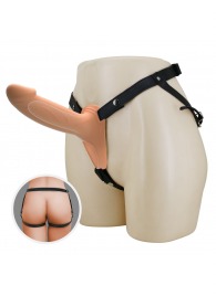 Телесный полый мужской страпон London - 16,8 см. - Baile - купить с доставкой в Балаково