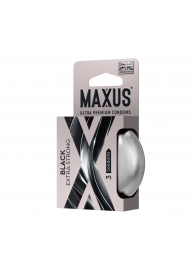 Черные утолщенные презервативы MAXUS Extra Strong с железным кейсом - 3 шт. - Maxus - купить с доставкой в Балаково
