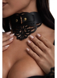 Фигурный чокер с узорами и золотистой фурнитурой - Crazy Handmade - купить с доставкой в Балаково