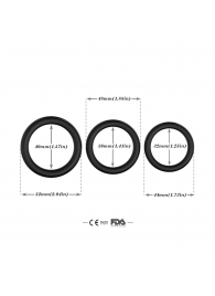 Набор из 3 черных эрекционных колец Stay Hard - Boys of Toys - в Балаково купить с доставкой