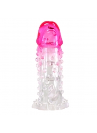Прозрачно-розовая насадка на пенис Wilford - 13,5 см. - Baile - в Балаково купить с доставкой