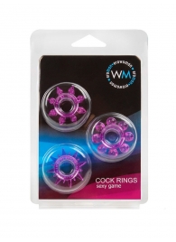 Набор из 3 лиловых эрекционных колец различной формы - Erowoman-Eroman - в Балаково купить с доставкой