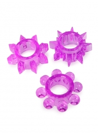Набор из 3 лиловых эрекционных колец различной формы - Erowoman-Eroman - в Балаково купить с доставкой