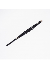 Черный ажурный чокер с золотистой фурнитурой - Crazy Handmade - купить с доставкой в Балаково