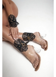 Черный фигурные оковы с золотистой фурнитурой - Crazy Handmade - купить с доставкой в Балаково