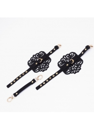 Черный фигурные оковы с золотистой фурнитурой - Crazy Handmade - купить с доставкой в Балаково