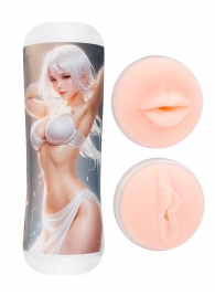 Двусторонний мастурбатор в колбе аниме - вагина и ротик - Tokyo Style - в Балаково купить с доставкой
