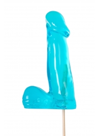 Голубой леденец в форме члена со вкусом блю кюрасао - 173 гр. - Sosuчki - купить с доставкой в Балаково