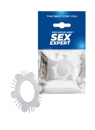 Эластичное эрекционное кольцо с шипиками и шариками - Sex Expert - в Балаково купить с доставкой