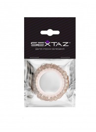 Эрекционное кольцо с бежевыми «ресничками» - Sextaz - в Балаково купить с доставкой